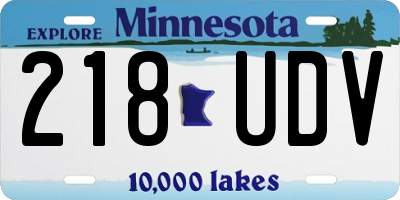 MN license plate 218UDV