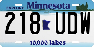 MN license plate 218UDW