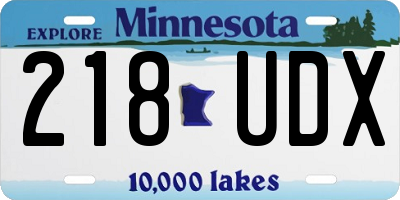 MN license plate 218UDX