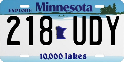 MN license plate 218UDY