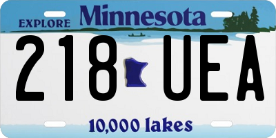 MN license plate 218UEA