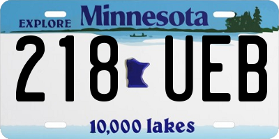 MN license plate 218UEB