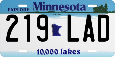 MN license plate 219LAD
