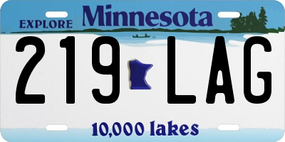 MN license plate 219LAG
