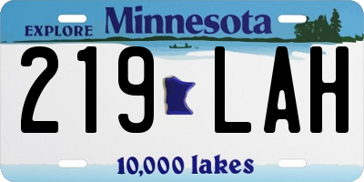 MN license plate 219LAH