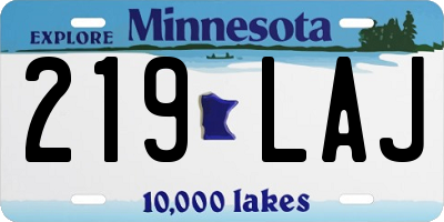 MN license plate 219LAJ