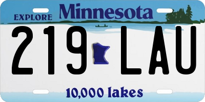 MN license plate 219LAU