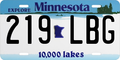 MN license plate 219LBG