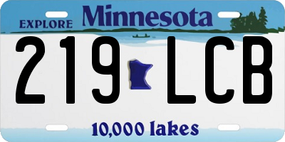 MN license plate 219LCB