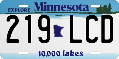 MN license plate 219LCD