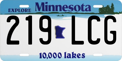 MN license plate 219LCG