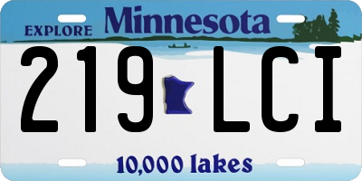 MN license plate 219LCI