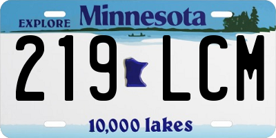 MN license plate 219LCM