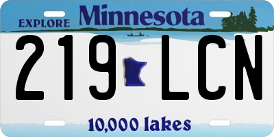 MN license plate 219LCN