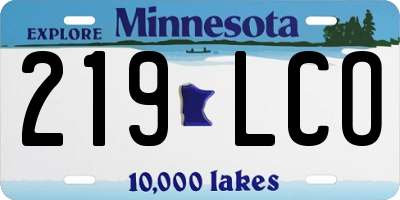 MN license plate 219LCO