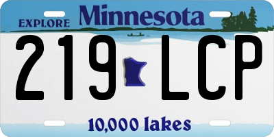 MN license plate 219LCP