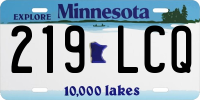 MN license plate 219LCQ