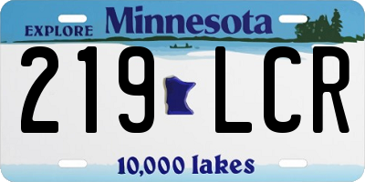 MN license plate 219LCR