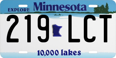 MN license plate 219LCT