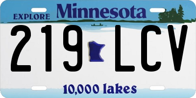 MN license plate 219LCV