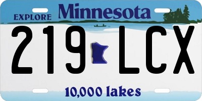 MN license plate 219LCX