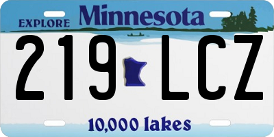 MN license plate 219LCZ