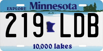 MN license plate 219LDB