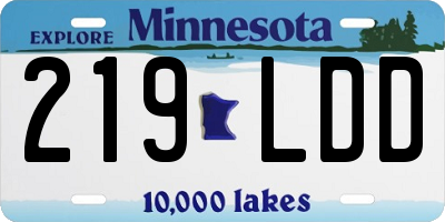 MN license plate 219LDD