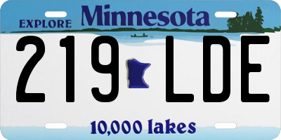 MN license plate 219LDE
