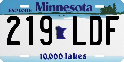 MN license plate 219LDF