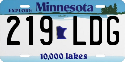 MN license plate 219LDG