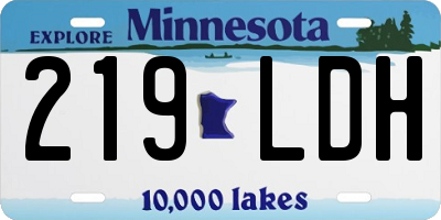 MN license plate 219LDH