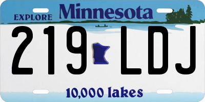 MN license plate 219LDJ
