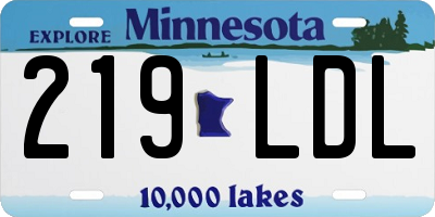 MN license plate 219LDL