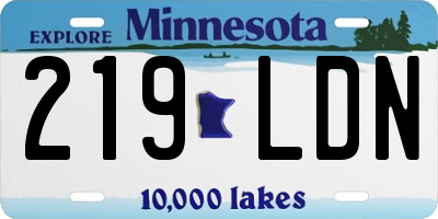 MN license plate 219LDN