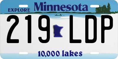 MN license plate 219LDP