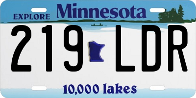 MN license plate 219LDR
