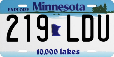 MN license plate 219LDU