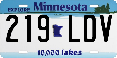 MN license plate 219LDV