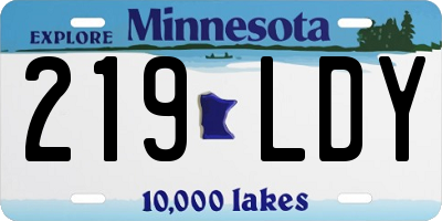 MN license plate 219LDY
