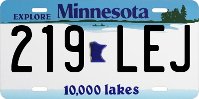 MN license plate 219LEJ