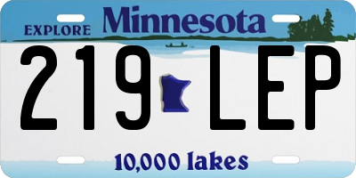 MN license plate 219LEP