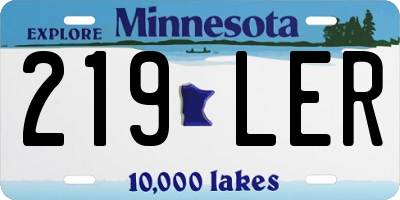 MN license plate 219LER