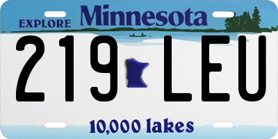 MN license plate 219LEU