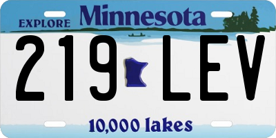 MN license plate 219LEV