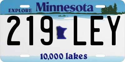 MN license plate 219LEY