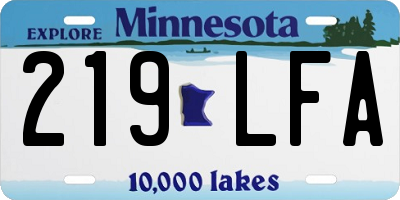 MN license plate 219LFA