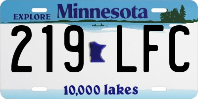 MN license plate 219LFC