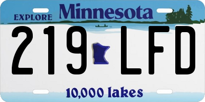 MN license plate 219LFD