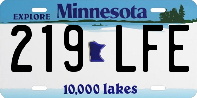 MN license plate 219LFE